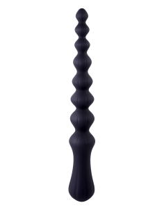 NMC 8.5 INCH RIBBED SILICONE ANAL BALL BEADS BLACK